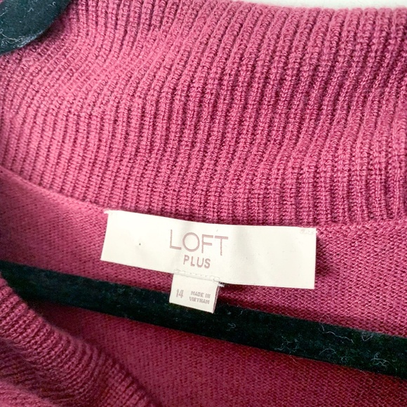 Loft Plus Maroon Turtleneck Sweater Dress - Picture 2 of 4
